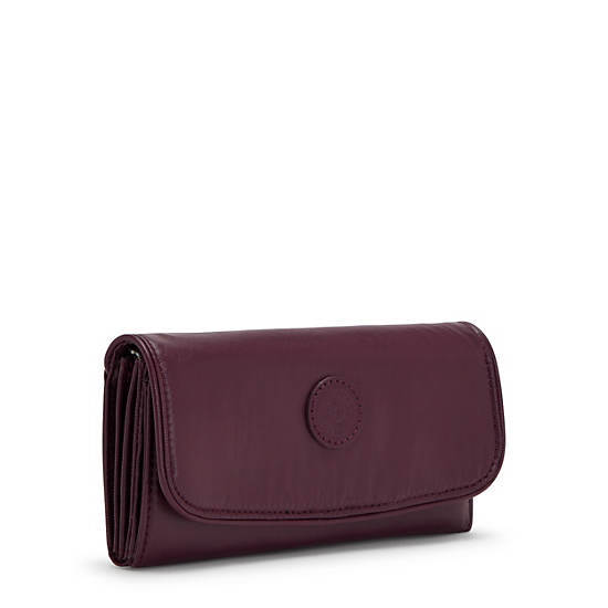 Kipling Money Land Metallic Snap Cüzdan Bordo | TR 1429NW